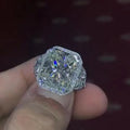 Luxury Women's Wedding Ring With Cushion Cut Micro Pave Simulated Diamond For view 3