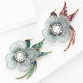 Alloy Enamel Phoenix Brooch With Pearl For Clothing Decoration view 3