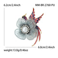 Alloy Enamel Phoenix Brooch With Pearl For Clothing Decoration view 5