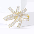 Copper Zirconia Large Butterfly Brooch Pin For Women’s Suit Dress view 2