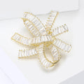 Copper Zirconia Large Butterfly Brooch Pin For Women’s Suit Dress view 3