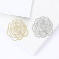 Copper Zircon Camellia Flower Brooch For Women's Suit Decoration view 2