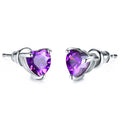 Fashion Mini Heart Shape Zircon Stud Earrings For Women Colorful Love Crystal Ear Jewelry view 9