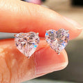 Fashion Mini Heart Shape Zircon Stud Earrings For Women Colorful Love Crystal Ear Jewelry view 1