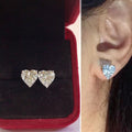 Fashion Mini Heart Shape Zircon Stud Earrings For Women Colorful Love Crystal Ear Jewelry view 4
