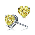 Fashion Mini Heart Shape Zircon Stud Earrings For Women Colorful Love Crystal Ear Jewelry view 8