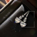 Romantic Heart Drop Earrings, Copper Platinum Plated Zircon Love Pendant Earrings For Valentine's Gift view 5