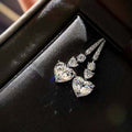 Romantic Heart Drop Earrings, Copper Platinum Plated Zircon Love Pendant Earrings For Valentine's Gift view 2