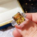 Light Luxury Womens Ring With 10x12 Square Aquamarine Zircon Fashion Finger Jewelry view 4
