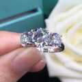 European Simple Geometric Zircon Proposal Ring For Women, Three Life Engagement Finger Jewelry view 1
