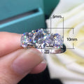 European Simple Geometric Zircon Proposal Ring For Women, Three Life Engagement Finger Jewelry view 5