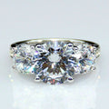 European Simple Geometric Zircon Proposal Ring For Women, Three Life Engagement Finger Jewelry view 4