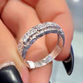 Luxury Minimalist Geometric Zircon Ring For Women, Niche Design Statement Fashion Finger Ring view 3