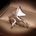 Trendy Two Tone Zircon Devil Fish Manta Ray Ring Unisex Fashion Jewelry Accessory view 2