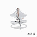 Trendy Two Tone Zircon Devil Fish Manta Ray Ring Unisex Fashion Jewelry Accessory view 5