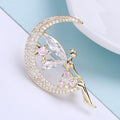 High-End Alloy Zircon Moon Angel Brooch Pin For Suits view 1