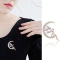High-End Alloy Zircon Moon Angel Brooch Pin For Suits view 2