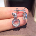 Round Full Zircon Earrings For Women Light Luxury Fashion Niche Design Jewelry view 2