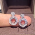 Round Full Zircon Earrings For Women Light Luxury Fashion Niche Design Jewelry view 5