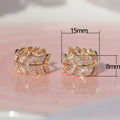 Sweet Forest Style Leaf Hoop Ear Cuff Earrings With Simple Luxury Cubic Zirconia Stud Design view 5