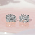 Sweet Forest Style Leaf Hoop Ear Cuff Earrings With Simple Luxury Cubic Zirconia Stud Design view 4