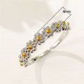 Sweet Two Tone Daisy Flower Ring For Women Korean Style Summer Floral Finger Jewelry view 5