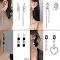 Luxury Alloy Rhinestone Heart Chain Tassel Irregular Dark Teardrop Stud Drop Fashion Earrings view 3