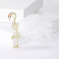 Alloy Zircon Flamingo Feather Brooch For Elegant Lapel Decoration view 6