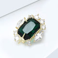 Metal Alloy Emerald Rhinestone Brooch Pin For Luxury Dress And Suit view 2
