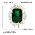 Metal Alloy Emerald Rhinestone Brooch Pin For Luxury Dress And Suit view 4