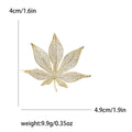 Copper Zircon Maple Leaf Brooch Pin For Suit Decoration view 6