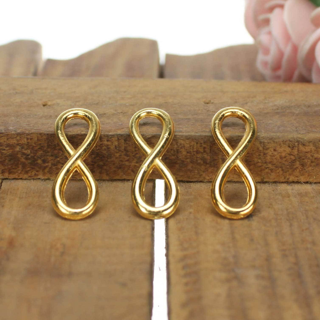 Curved Number 8 Alloy Charm Pendant 24x9mm