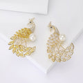 Alloy Zircon Peacock Brooch Pin For Coats And Apparel view 1
