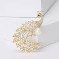 Alloy Zircon Peacock Brooch Pin For Coats And Apparel view 2
