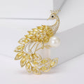 Alloy Zircon Peacock Brooch Pin For Coats And Apparel view 5