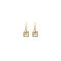 Elegant Korean Style Square Zircon Crystal Gold Alloy Drop Hook Earrings For Women Minimalist Jewelry Earrings view 5
