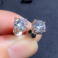 Korean Minimalist Gold Plated Copper Stud Earrings With Metal Braided Micro Pave Zircon view 3