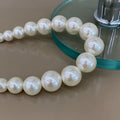 French Vintage Graduated Pearl Necklace Round Geometric Fashion Collarbone Chain view 2