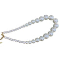 French Vintage Graduated Pearl Necklace Round Geometric Fashion Collarbone Chain view 5
