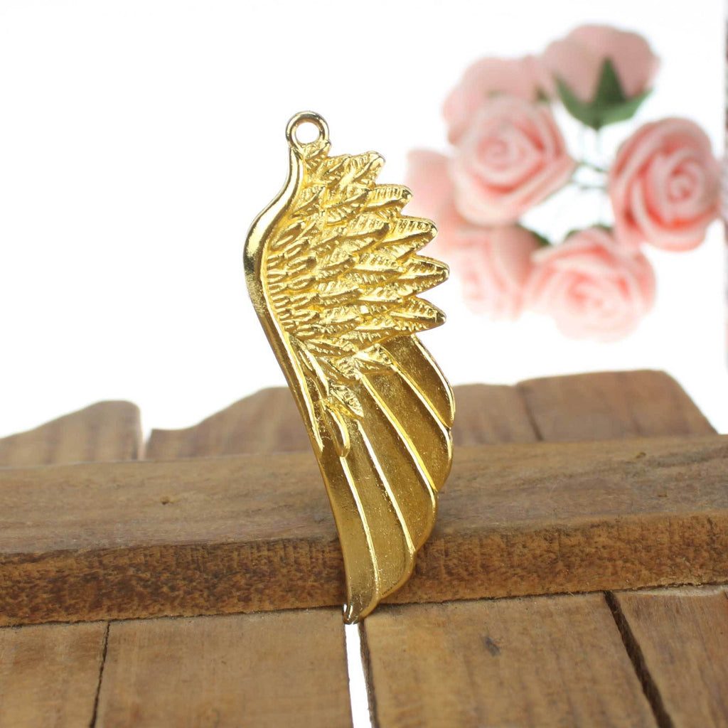 Large Angel Wing Alloy Pendant Punk Necklace Charm 58x22mm