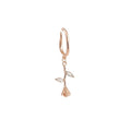 Elegant Rose Gold Alloy Ear Cuff Clip With Crystal Leaf Rose Tassel, French Vintage No Piercing Earrings view 5
