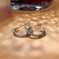 Elegant Women's Ear Cuff Hoops With Colorful Rhinestone Pave, European Fashion Jewelry Earrings view 4