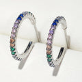 Elegant Women's Ear Cuff Hoops With Colorful Rhinestone Pave, European Fashion Jewelry Earrings view 1