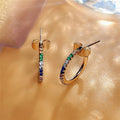 Elegant Women's Ear Cuff Hoops With Colorful Rhinestone Pave, European Fashion Jewelry Earrings view 3