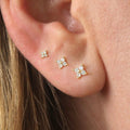 2024 Korean Style Mini Flower Stud Earrings For Women, Small Comfortable Sleep-Friendly Ear Jewelry view 2