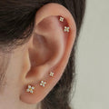2024 Korean Style Mini Flower Stud Earrings For Women, Small Comfortable Sleep-Friendly Ear Jewelry view 1