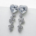 Women's Long Tassel Drop Earrings With Heart Zirconia Elegant Cross Border Jewelry view 6