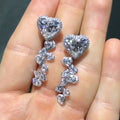 Women's Long Tassel Drop Earrings With Heart Zirconia Elegant Cross Border Jewelry view 3