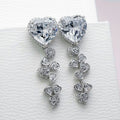 Women's Long Tassel Drop Earrings With Heart Zirconia Elegant Cross Border Jewelry view 2