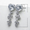 Women's Long Tassel Drop Earrings With Heart Zirconia Elegant Cross Border Jewelry view 5